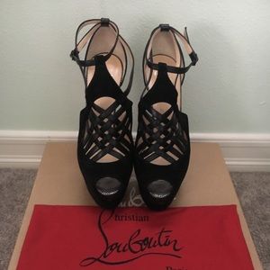 Christian Louboutin Shoes Carlota 160 Black Suede